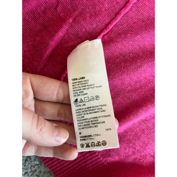 Tommy Bahama Cardigan Large Linen Open Long Sleeve Sweater Pink Beach Classic - Picture 9 of 15